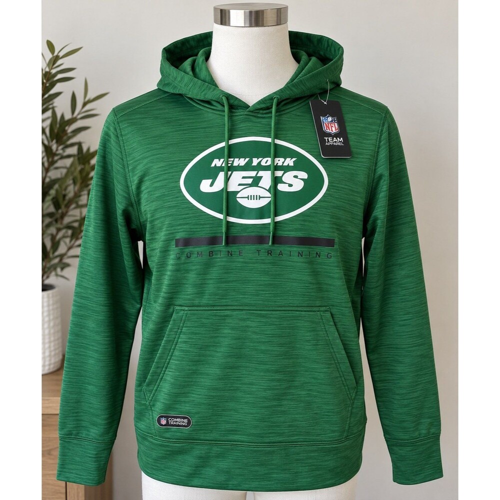 Vintage NFL New York Jets Training Hoodie Mens Large Green Team Apparel NWT